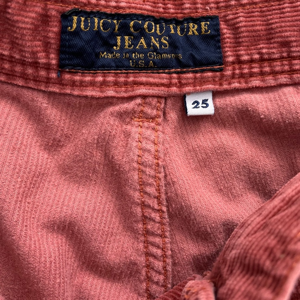 Vintage Juicy Couture Y2K Low Rise Chunky Coral Corduroy Flare Pants Rare Sample - Picture 7 of 16